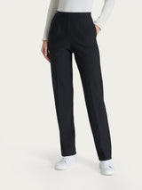 Pantalone dritto con tasche in tessuto Compact Neri Donna - Ragno