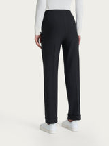 Pantalone dritto con tasche in tessuto Compact Neri Donna - Ragno