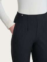 Pantalone dritto con tasche in tessuto Compact Neri Donna - Ragno