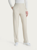 Pantalone dritto con tasche in tessuto Compact Bianchi Donna - Ragno
