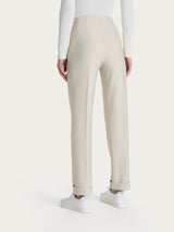 Pantalón recto con bolsillos de tejido Compact Blanco para mujer - Ragno