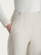 Pantalón recto con bolsillos de tejido Compact Blanco para mujer - Ragno