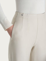 Pantalone dritto con tasche in tessuto Compact Bianchi Donna - Ragno