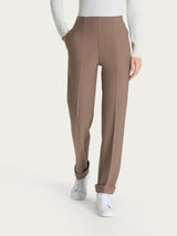 Pantalone dritto con tasche in tessuto Compact Marroni Donna - Ragno