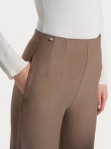 Pantalone dritto con tasche in tessuto Compact Marroni Donna - Ragno