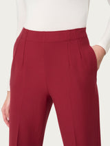 Pantalone dritto con tasche in tessuto Compact Rossi Donna - Ragno