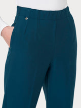 Pantalone dritto con tasche in tessuto Compact Blu Donna - Ragno