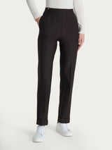 Pantalone dritto con tasche in tessuto Compact Marroni Donna - Ragno