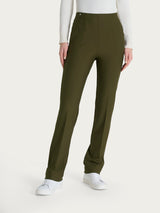 Pantalone dritto con tasche in tessuto Compact Verdi Donna - Ragno
