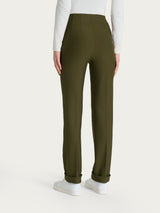 Pantalone dritto con tasche in tessuto Compact Verdi Donna - Ragno