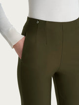 Pantalone dritto con tasche in tessuto Compact Verdi Donna - Ragno