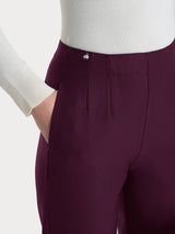 Pantalone dritto con tasche in tessuto Compact Viola Donna - Ragno