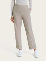 Pantalone dritto con tasche in tessuto Compact Grigi Donna - Ragno