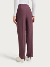 Pantalone dritto con tasche in tessuto Compact Viola Donna - Ragno