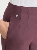 Pantalone dritto con tasche in tessuto Compact Viola Donna - Ragno