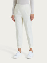 Pantalone a carota con tasche in tessuto Compact Bianchi Donna - Ragno