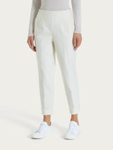 Pantalone a carota con tasche in tessuto Compact Bianchi Donna - Ragno