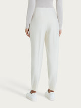 Pantalone a carota con tasche in tessuto Compact Bianchi Donna - Ragno