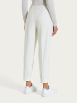 Pantalone a carota con tasche in tessuto Compact Bianchi Donna - Ragno