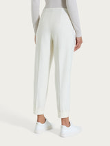Pantalone a carota con tasche in tessuto Compact Bianchi Donna - Ragno