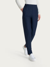 Pantalone a carota con tasche in tessuto Compact Blu Donna - Ragno