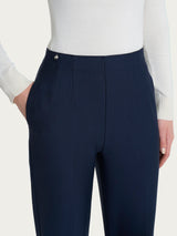 Pantalone a carota con tasche in tessuto Compact Blu Donna - Ragno
