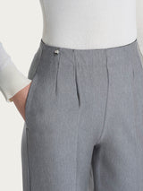 Pantalone a carota con tasche in tessuto Compact Neri Donna - Ragno