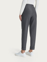 Pantalone a carota con tasche in tessuto Compact Neri Donna - Ragno