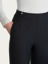 Pantalone a carota con tasche in tessuto Compact Neri Donna - Ragno