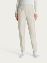 Pantalone a carota con tasche in tessuto Compact Bianchi Donna - Ragno