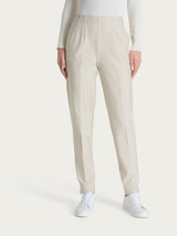 Pantalone a carota con tasche in tessuto Compact Bianchi Donna - Ragno