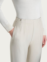 Pantalone a carota con tasche in tessuto Compact Bianchi Donna - Ragno
