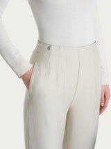 Pantalone a carota con tasche in tessuto Compact Bianchi Donna - Ragno