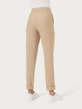 Pantalone a carota con tasche in tessuto Compact Marroni Donna - Ragno