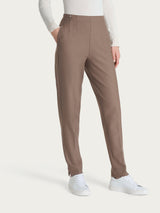 Pantalone a carota con tasche in tessuto Compact Marroni Donna - Ragno