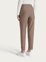 Pantalone a carota con tasche in tessuto Compact Marroni Donna - Ragno