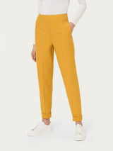 Pantalone a carota con tasche in tessuto Compact Gialli Donna - Ragno