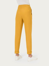 Pantalone a carota con tasche in tessuto Compact Gialli Donna - Ragno