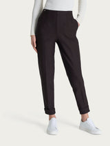 Pantalone a carota con tasche in tessuto Compact Marroni Donna - Ragno