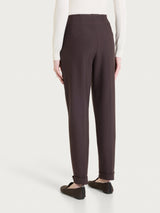 Pantalone a carota con tasche in tessuto Compact Marroni Donna - Ragno