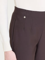 Pantalone a carota con tasche in tessuto Compact Marroni Donna - Ragno