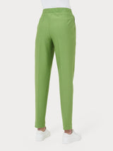 Pantalone a carota con tasche in tessuto Compact Verdi Donna - Ragno