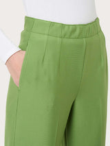 Pantalone a carota con tasche in tessuto Compact Verdi Donna - Ragno