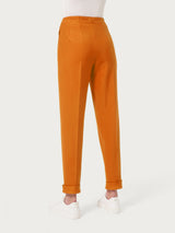 Pantalone a carota con tasche in tessuto Compact Arancioni Donna - Ragno