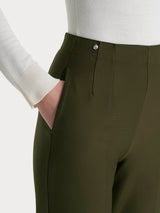 Pantalone a carota con tasche in tessuto Compact Verdi Donna - Ragno