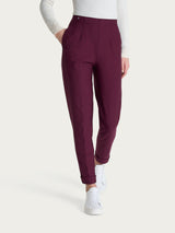 Pantalone a carota con tasche in tessuto Compact Viola Donna - Ragno