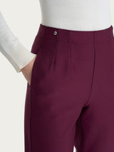 Pantalone a carota con tasche in tessuto Compact Viola Donna - Ragno