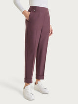 Pantalone a carota con tasche in tessuto Compact Viola Donna - Ragno
