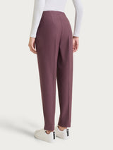 Pantalone a carota con tasche in tessuto Compact Viola Donna - Ragno