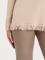 Maglia girocollo con frange in misto angora - - Ragno